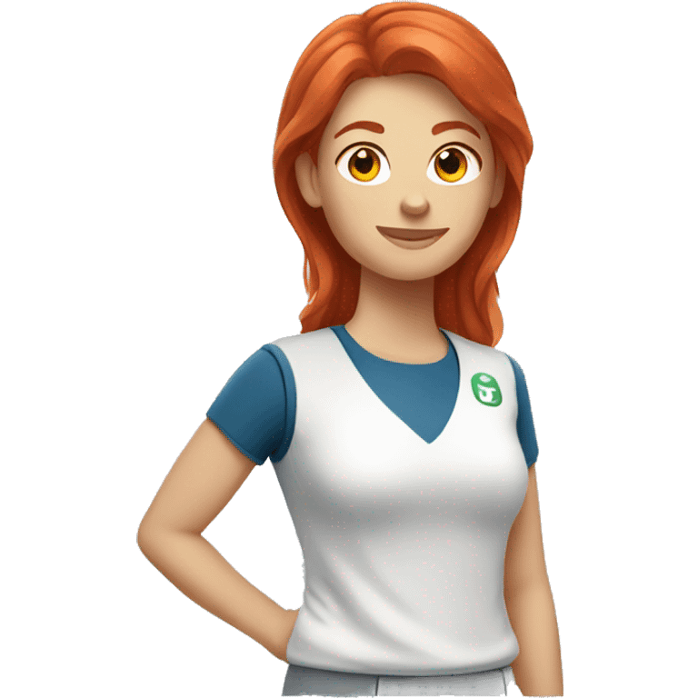 Red headed women athletic trainer emoji