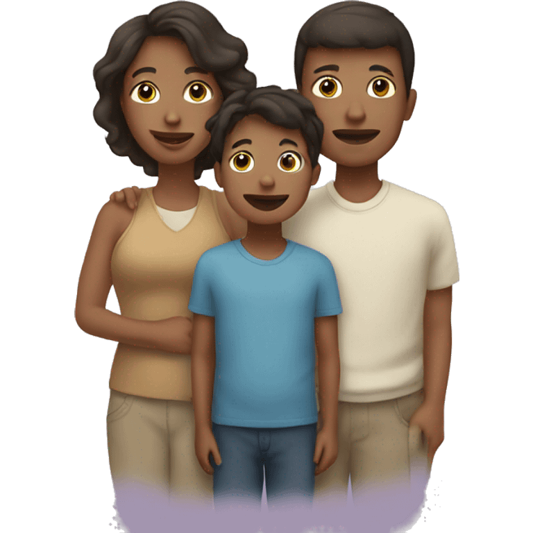 Mom and 3 sons emoji