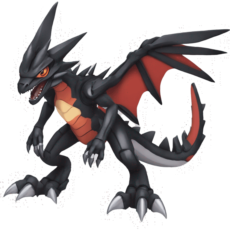  Cool Edgy Black Digimon-Fakemon-Guilmon-Velociraptor-Dragon-Mecha full body emoji