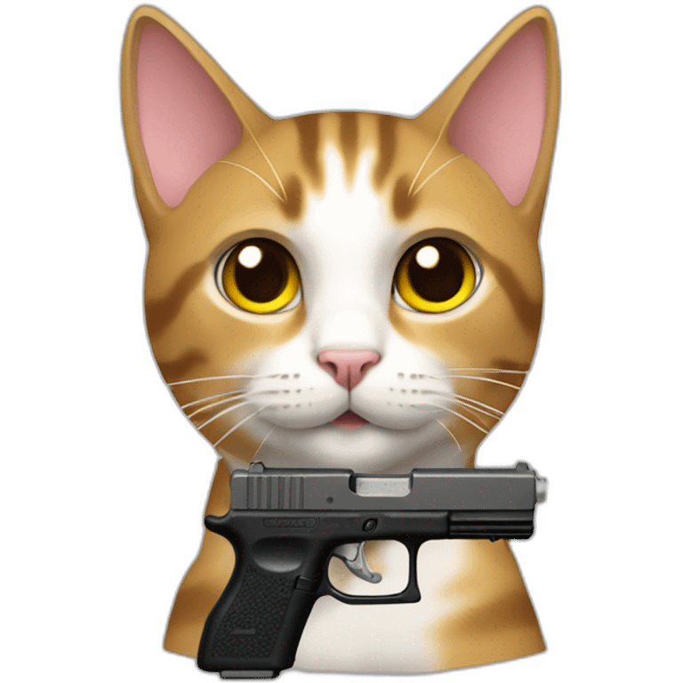 cat with glock 17 emoji