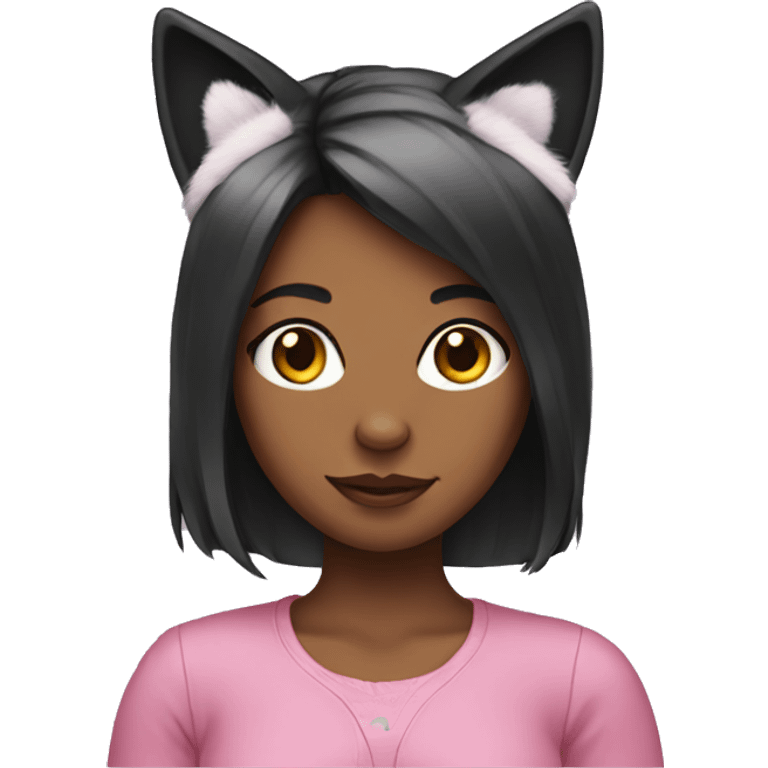 girl wearing cat ears  emoji