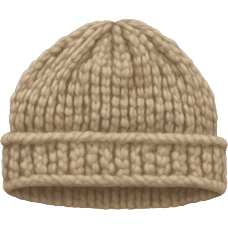 Beige knitted wool cap piece of clothing emoji