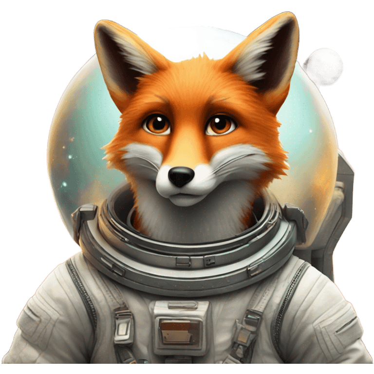 Fox in outer space emoji