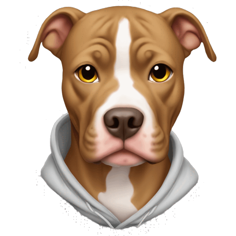 light brown pitbull with hoodie emoji