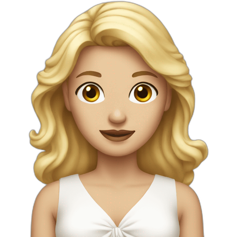 blonde woman in a white dress emoji