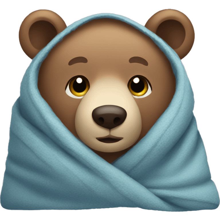 bear cozy in blanket emoji