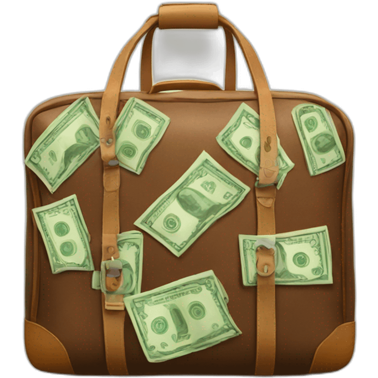 Travel bag full of money emoji