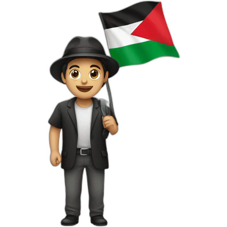 Jews with a flag of Palestine  emoji