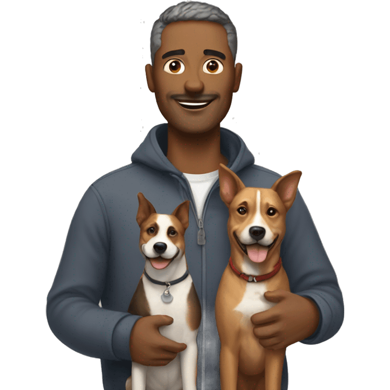 Man with three dogs emoji