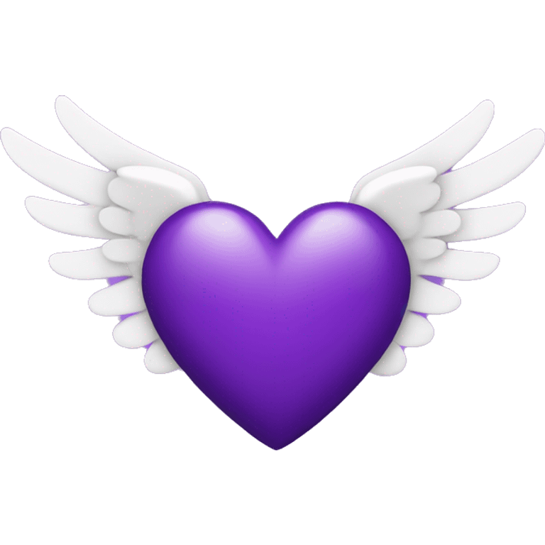 Purple heart with angle wings emoji