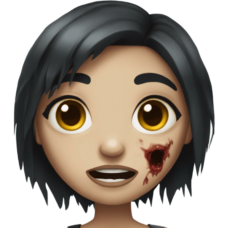 zombie girl with black hair emoji