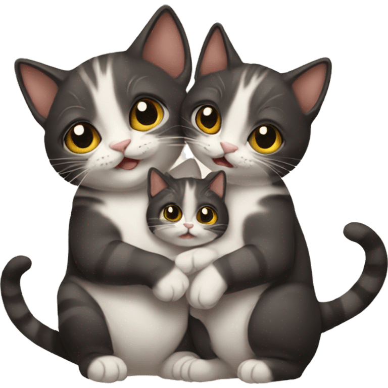 two cats holding babies emoji