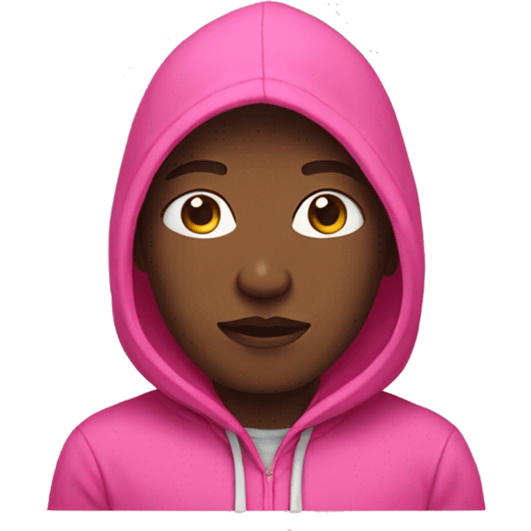 black person wearing pink hoodie emoji