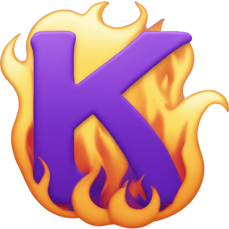 the letter K with flames around it emoji