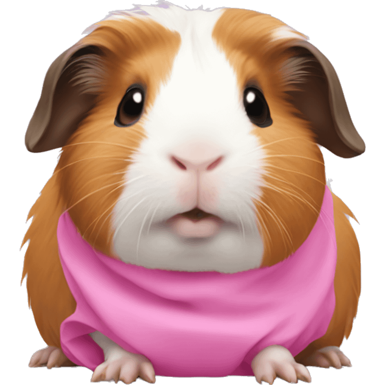 Guinea pig wearing pink emoji