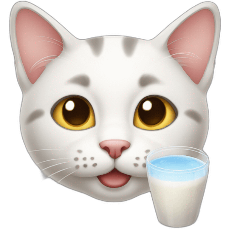 Cat drink milk emoji