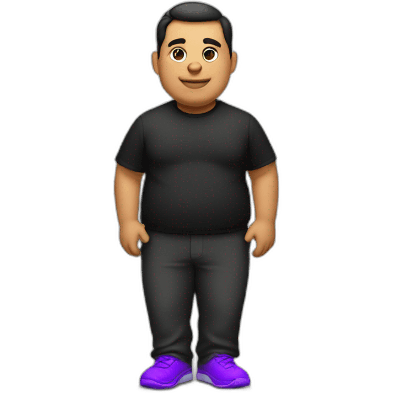 Fat latino with red pants and purple shoes and black shirt emoji