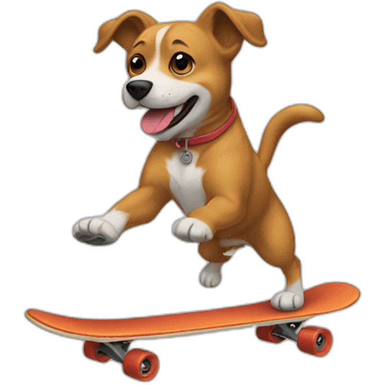 A dog named beans doing a kickflip emoji