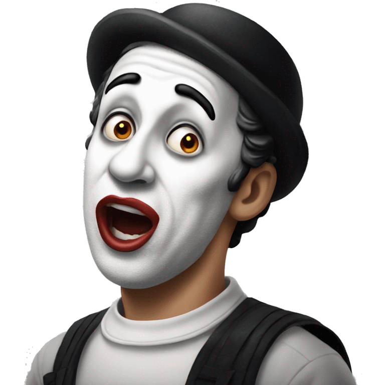 photorealistic The French Mime is in shocked emoji