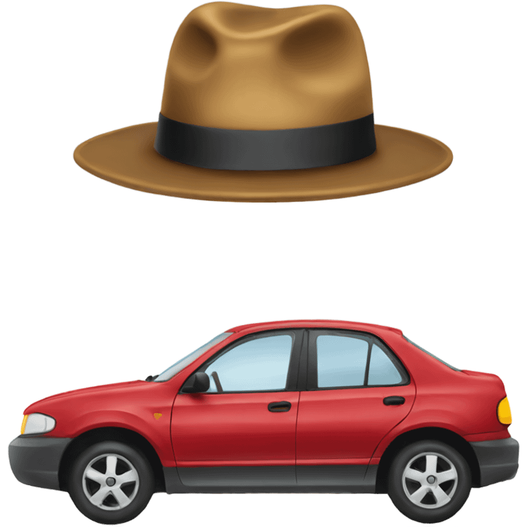 Car with a hat  emoji