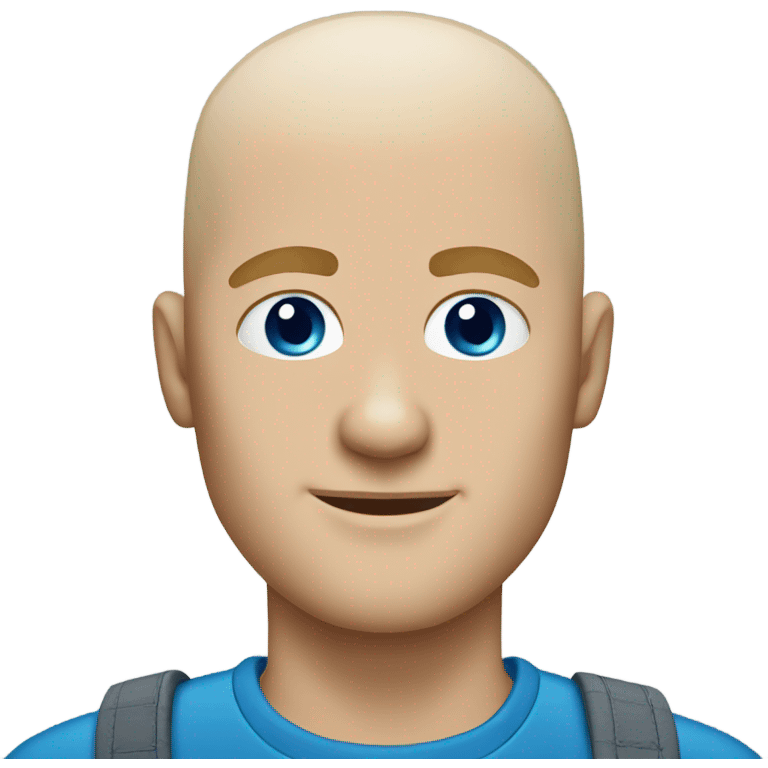 Bald shaved blonde blue eyes man  emoji