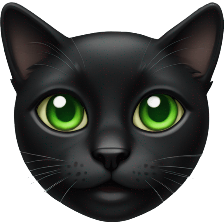 Black minx cat with green eyes emoji