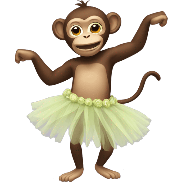 Monkey wearing a tutu dancing emoji