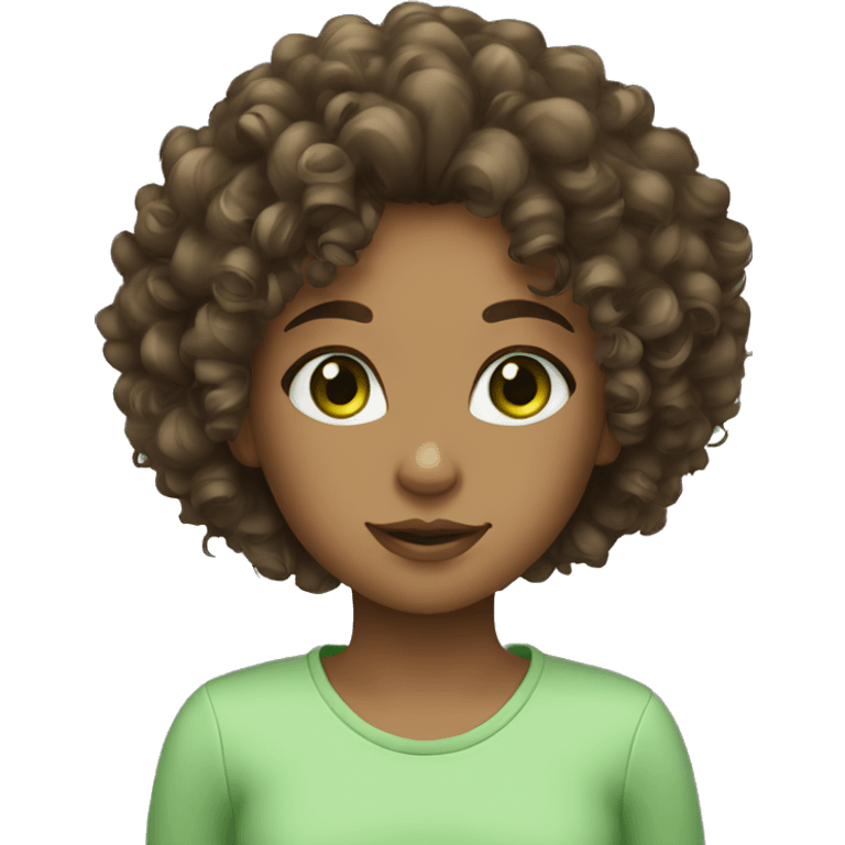 curly hair girl green eyes emoji