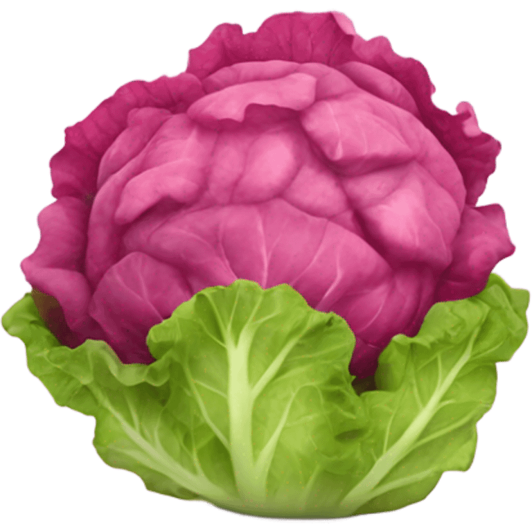 pink lettuce smiling emoji