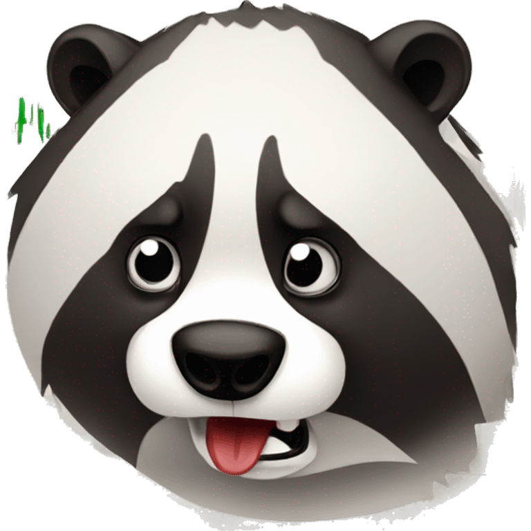 angry badger with stock market chart emoji