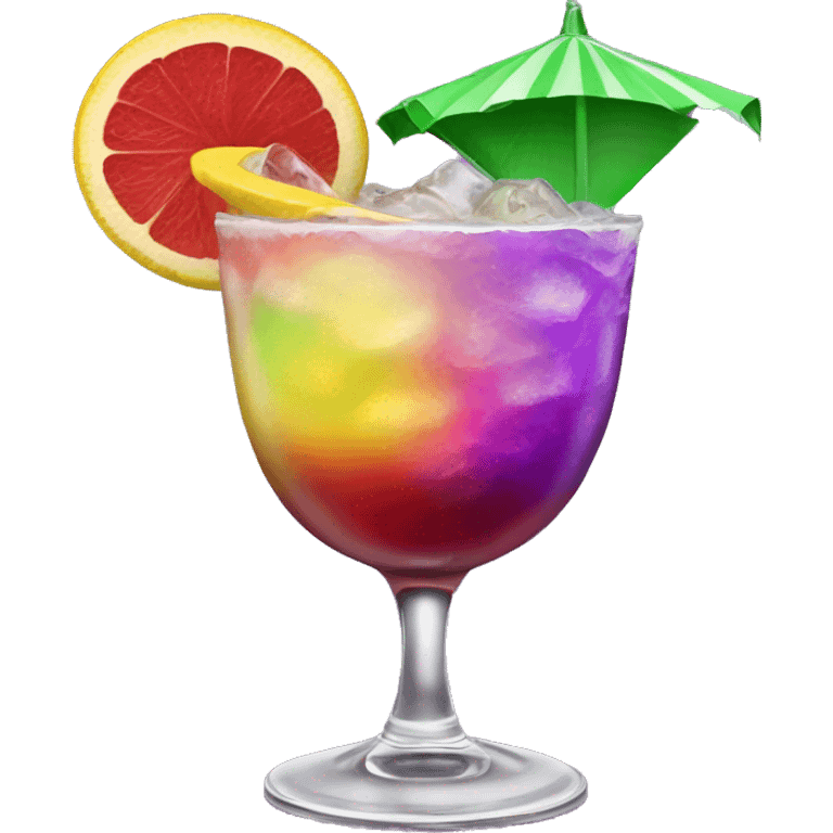 Realistic new orleans purple green red yellow pink hurricane cocktail drink emoji