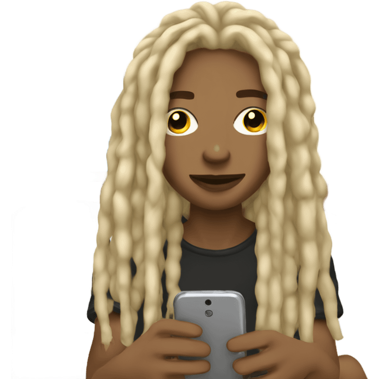 im in bed on my phone lightskin blond dreads emoji