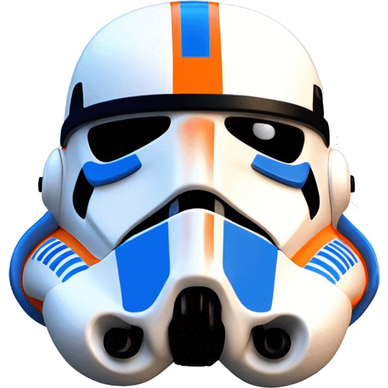 Orange and blue accented stormtrooper helmet  emoji