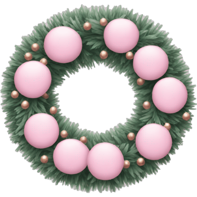 Pastel pink Christmas wreath emoji