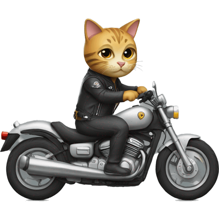 Cat riding a motorcycle  emoji