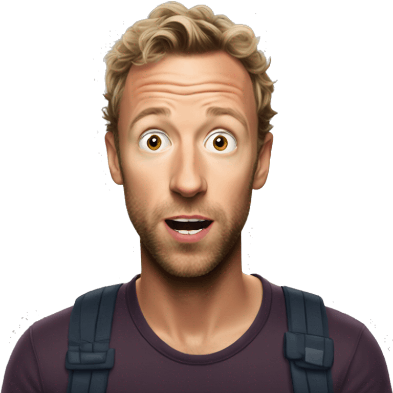 Chris Martin from Coldplay looking surprised emoji