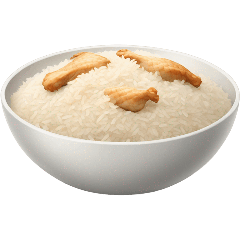 bowl of rice and chicken emoji