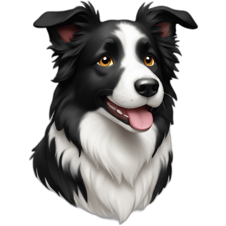 happy black and white border collie emoji