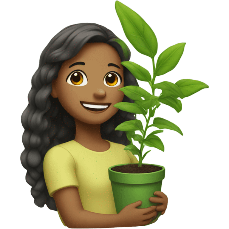  Girl hugging plant emoji