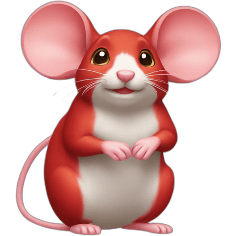 Red-colour-mouse emoji