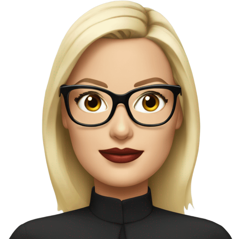 margot robbie secretary wearing black glasses  emoji