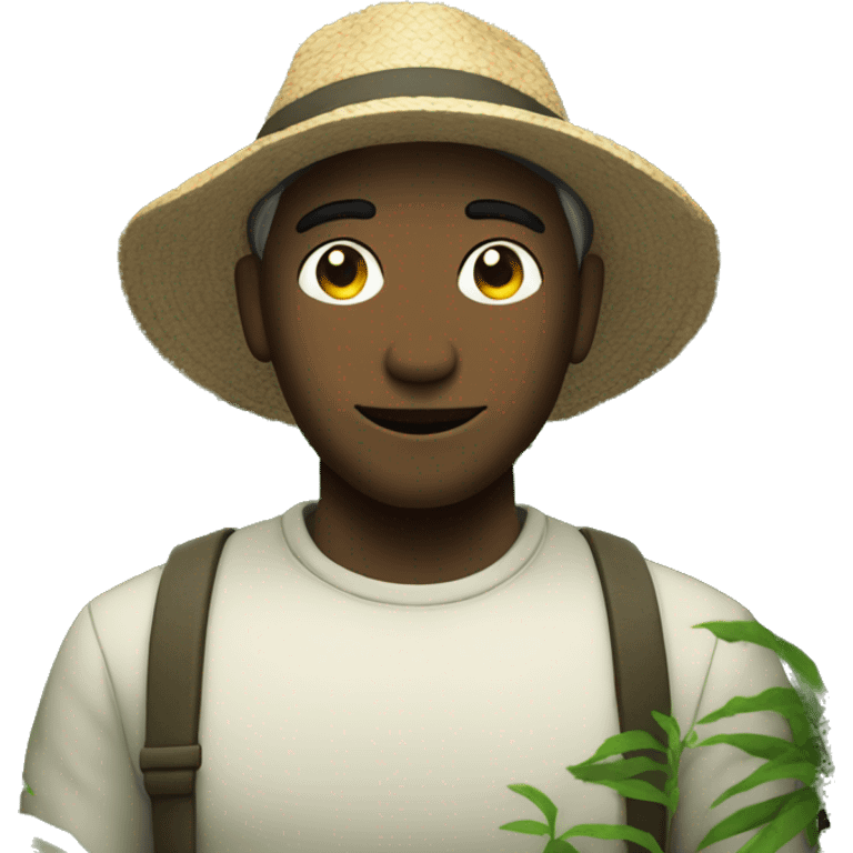 Sacco nero in una foresta emoji