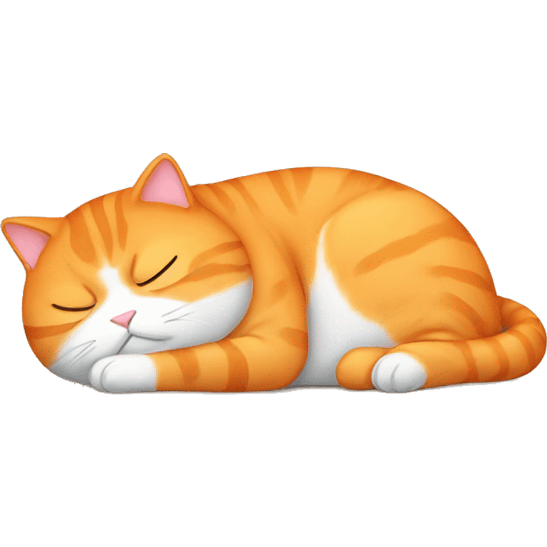 fat orange cat sleeping cute emoji