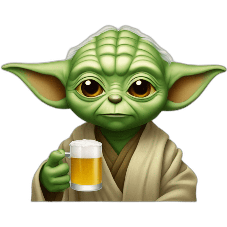 Yoda drink a beer emoji