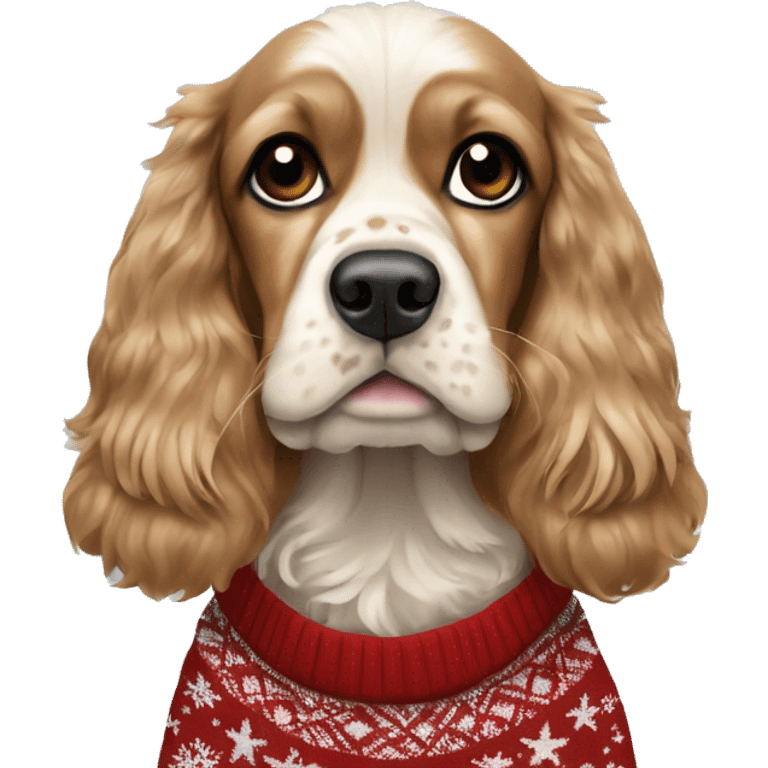 cocker spaniel in christmas jumper  emoji