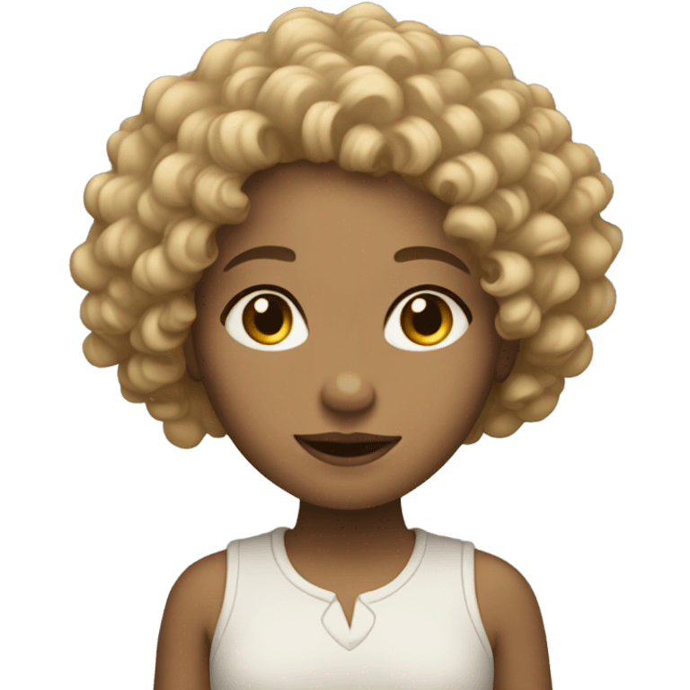 Light skin girl with curly hair emoji