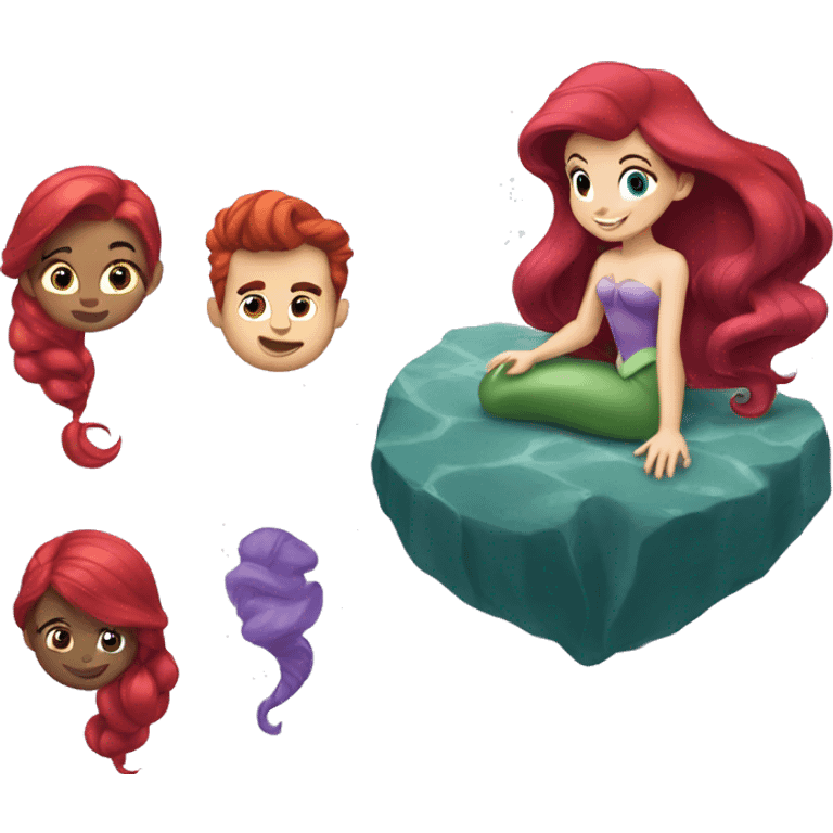 Ariel-the little mermaid-purple top-red hair emoji