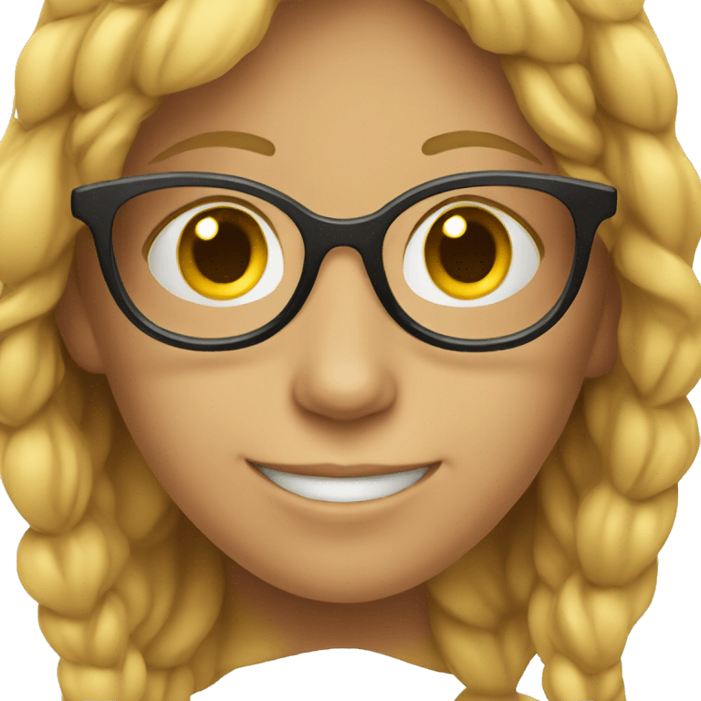 smiling girl in glasses emoji