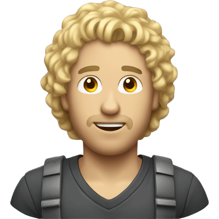 Man curly blond hair playing video games emoji