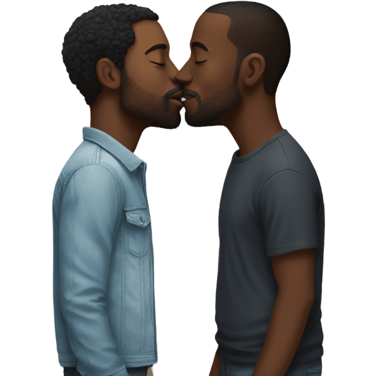 2 black men kissing emoji